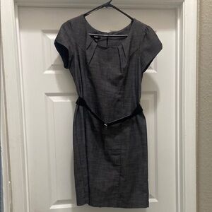 AGB Gray Sheath Mini Dress Crew Neck Short Sleeve